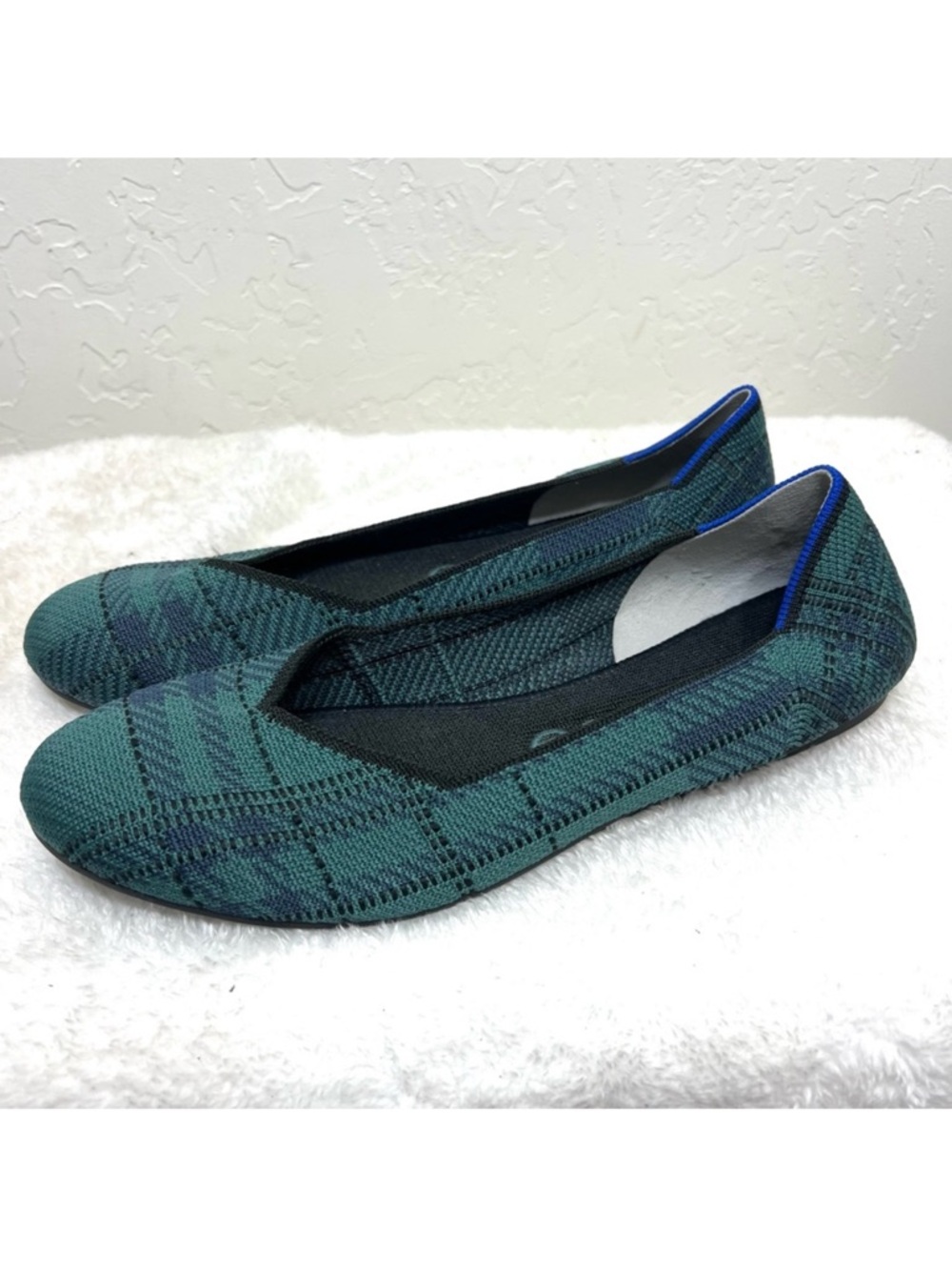 Rothy's The Flat in Pine Plaid Flat Comfort Shoe Size 10.5 women’s